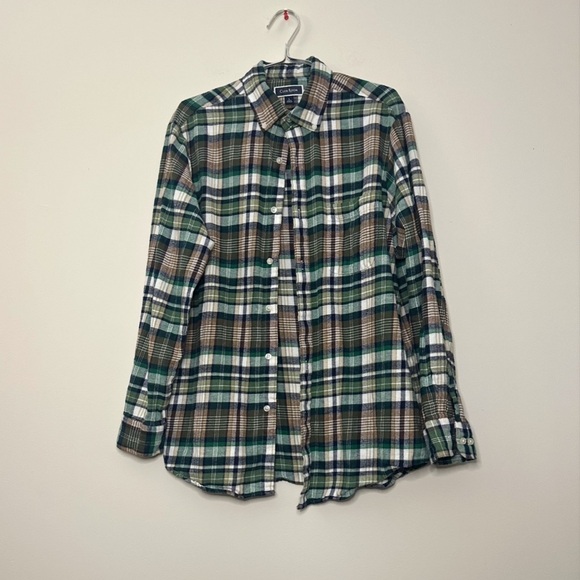 Club Room Classic Plaid Men's Shirt Green and Brown Size L - Picture 1 of 3